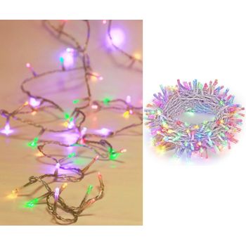 Luces Navidad Micro 100l Led Colores  Cable Blanco Interior Ip20 31v 7.95m