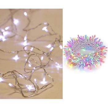 Luces Navidad Micro 100l Led Blanco  Cable Blanco Interior Ip20 31v 7.95m