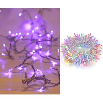 Luces Navidad Micro 100l Led Azul  Cable Blanco Interior Ip20 31v 7.95m