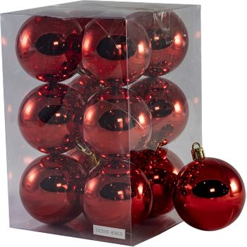 Bolas Navidad Multicolor 6cm Colgante De Bolas 6cm Rojo Brillante Set 12pcs