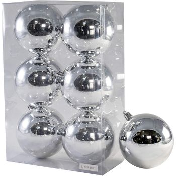 Bolas Navidad Multicolor 8cm Colgante De Bolas 8cm Plata Brillante Set 6pcs