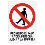 Cartel Prohibido El Paso 30x21 cm.