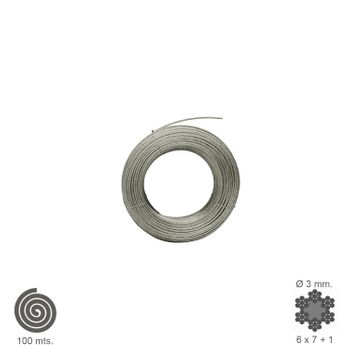 Cable Galvanizado   3  Mm. (rollo 100 Metros) No Elevacion