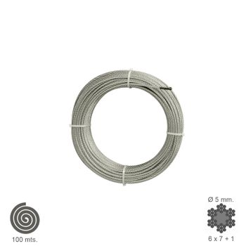 Cable Galvanizado   5 Mm. (rollo 100 Metros) No Elevacion