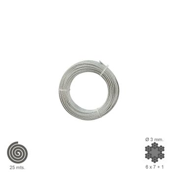 Cable Galvanizado    3 Mm. (rollo 25 Metros) No Elevacion