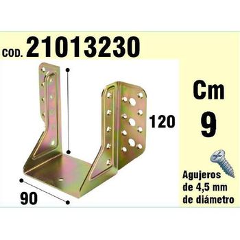 Soporte Para Madera Alas Exteriores Bicromatado 90mm