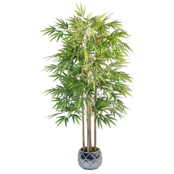 Planta Artificial De Poliéster Bambú Cemento Homcom Ø17x180cm-verde con  Ofertas en Carrefour