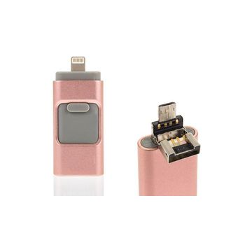 Pendrive Otg 3 En 1, Android/ios/usb Pc Y Smartphone 32gb Rosa