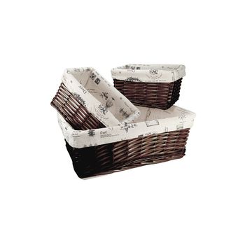 CESTA MIMBRE BLANCA Y GRIS SET/3 - Garrushoppe