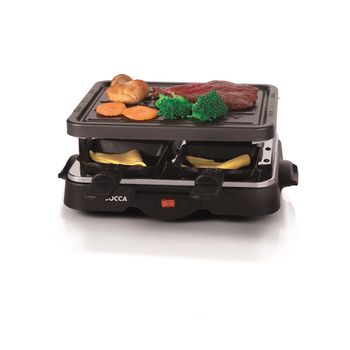 Wëasy TIK12 Raclette para 2 personas , 2 en 1 Grill, 400 W, Recubrimiento y  2 Sartenes