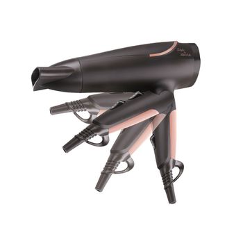 Secador De Pelo Plegable 240v Con 3 Temperaturas Jocca - Negro Y Rosa