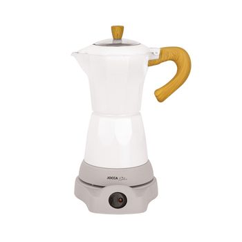 Cafetera Italiana Eléctrica, Línea Nature, Capacidad 6 Tazas, Botón On/off, Café Caliente Por 30min Jocca - Blanco