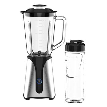 Batidora De Vaso 1l Con Botella 600ml, 350w, Botón Con Led, Cuchillas De Acero Inoxidable Jocca - Negro