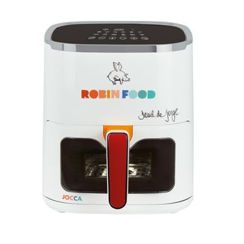 Freidora Sin Aceite 5l, 1450w, Modelo Robin Food Con Ventana, Cocina Sana, Temporizador Y 12 Programas Jocca - Blanco