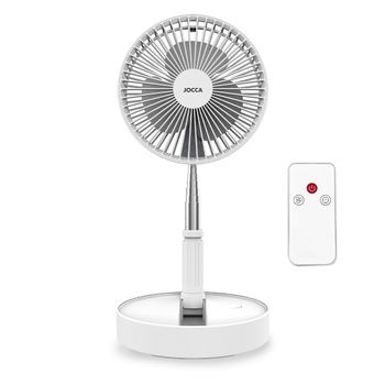 Ventilador De Pie Con Mando A Distacia, Recargable, 3 Velocidades, Plegable Jocca - Blanco