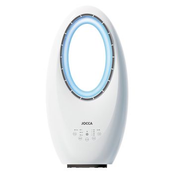 Ventilador Sin Aspas Con Control Remoto, Táctil, Temporizador, 4 Luces, 3 Velocidades 60w Jocca - Blanco