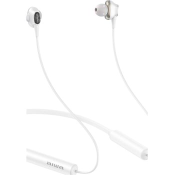 Aiwa +26544 #14 Estbt-450 Blanco / Auriculares Inear Inalámbricos Con Cable En El Cuel Estbt-450wt