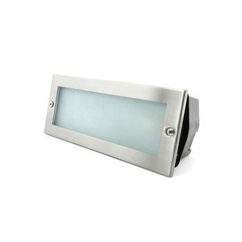 Baliza Rectangular Acero Inox. Con Cristal Mateado 40w E27