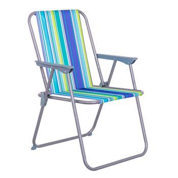 Aktive 62625 - Silla de playa plegable baja, respaldo fijo, tubos de  aluminio, asa de transporte, peso