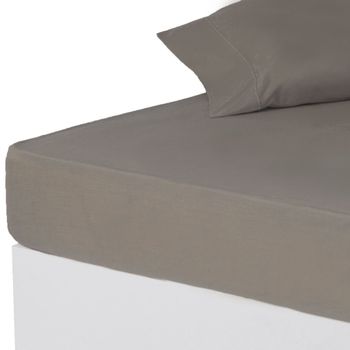 Sábana Bajera Gris Algodón / Poliéster Clásico Cama De 150 Cm