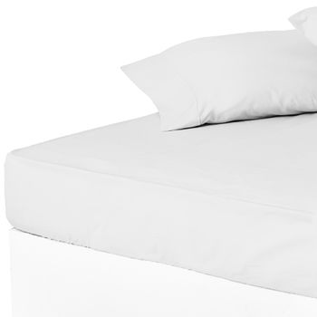 Sábana Bajera Blanco Algodón / Poliéster Clásico Cama De 150 Cm