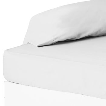 Sábana Bajera Blanco Algodón / Poliéster Clásico Cama De 135 Cm