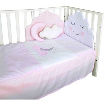 Edredón + Protector Cuna Bebe Niña Acostada Nacar Edredón: 120x60+30cm  Protector: 60x60x60+40cm con Ofertas en Carrefour