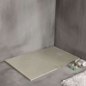 Plato De Ducha Cuadrado Strato 90x90 Cm - Beige - Resistente Y Fácil De Instalar - Baño - Ducha