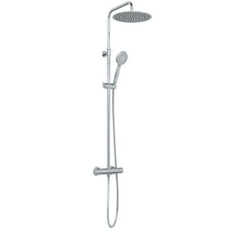 Columna De Ducha Termostática De Acero Inoxidable Cromado - Indo - Con Rociador - Baño