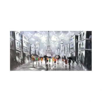 Cuadro Lienzo - Pintura Original Paris Torre Eiffel 140x70cm