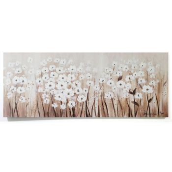 Cuadro Lienzo - Pintura Original Flores 150x50cm