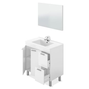 Higsose Armario de Lavabo Madera Contrachapada Gris Sonoma Muebles