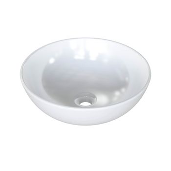 Lavabo Lavamanos Cerámico Circular Sobre Encimera Baño Aseo Color Blanco Pila Moderno 41'5 Cm