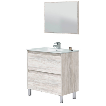 Mueble De Baño Con Espejo Dakota Blanco Velho Sin Lavamanos 80x80x44