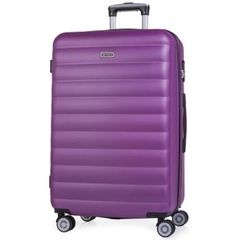 Maleta De Viaje Grande Expandible Abs Trolley 70cm Xl 4 Ruedas Dobles Simoa 71270 Morado