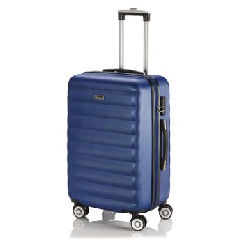 Maleta De Viaje Mediana Expandible Abs Trolley 60cm 4 Ruedas Dobles Simoa 71260 Azul