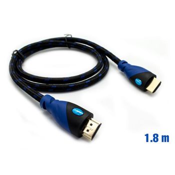 Cable Hdmi Mallado V.1.4 M/m 30awg Azul/negro 1.8m Biwond