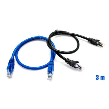 Pack X2 Cable Utp Rj45 24awg Cat6 3m + 50 Bridas Multicolor Biwo