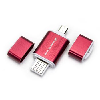 Lector Otg Usb & Micro Usb Rojo