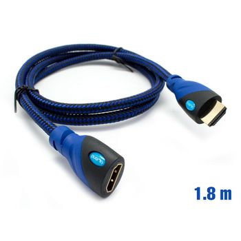 Cable Hdmi Mallado V.1.4 M/h 30awg Azul/negro 1.8m Biwond