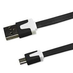 Cable Plano Micro Usb 1m Negro