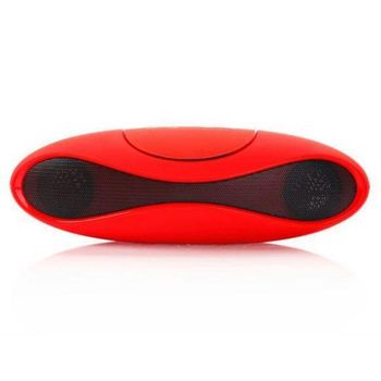 Altavoz Portátil Bluetooth Oval Usb Sd Radio Rojo