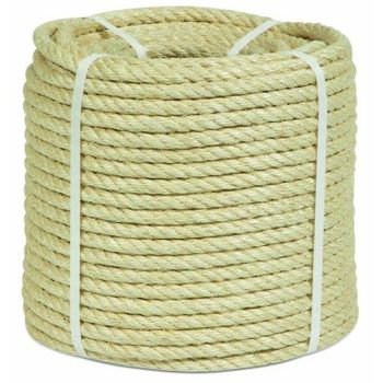 Cuerda Torcida 08mm Sisal Natural 4 Cabos Hyc 100m