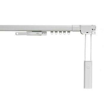 Riel Para Cortinas, Riel De Metal Extensible Blanco, 210 A 390cm