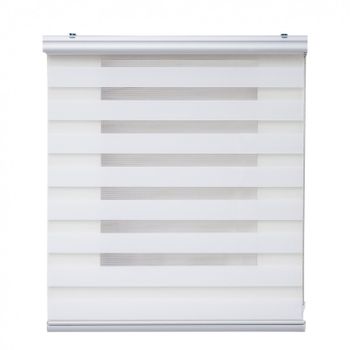 Estores Noche Y Día Premium, Estor Enrollable Con Acabados De Aluminio Premium Blanco, 80 X 250 Cm