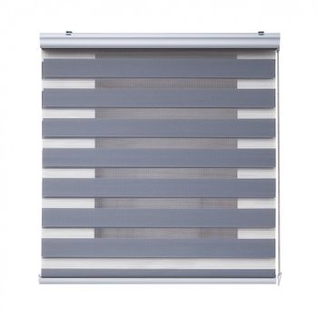 Estores Noche Y Día Premium, Estor Enrollable Con Acabados De Aluminio Premium Plata, 60 X 250 Cm