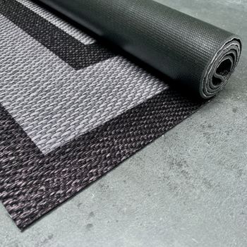 Alfombra Vinílica Alta Gama, Alfombra Pvc Antideslizante E Impermeable , Para Interior Y Exterior Rectángulos Gris, 160 X 230cm