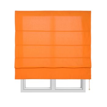 Estor Plegable Con Varillas, Estor Textil Traslúcido Naranja, 60 X 175 Cm