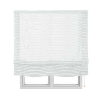 Estor Plegable Textil Traslúcido Blanco Sin Varillas 90 X 250 Cm