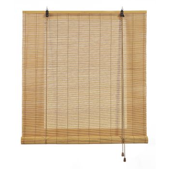 Estor De Bambú, Estores Enrollables De Bambú Natural Marrón Claro, 90 X 175cm